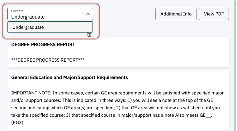 Degree Progress Report Guide Office Of The Registrar Cal Poly San